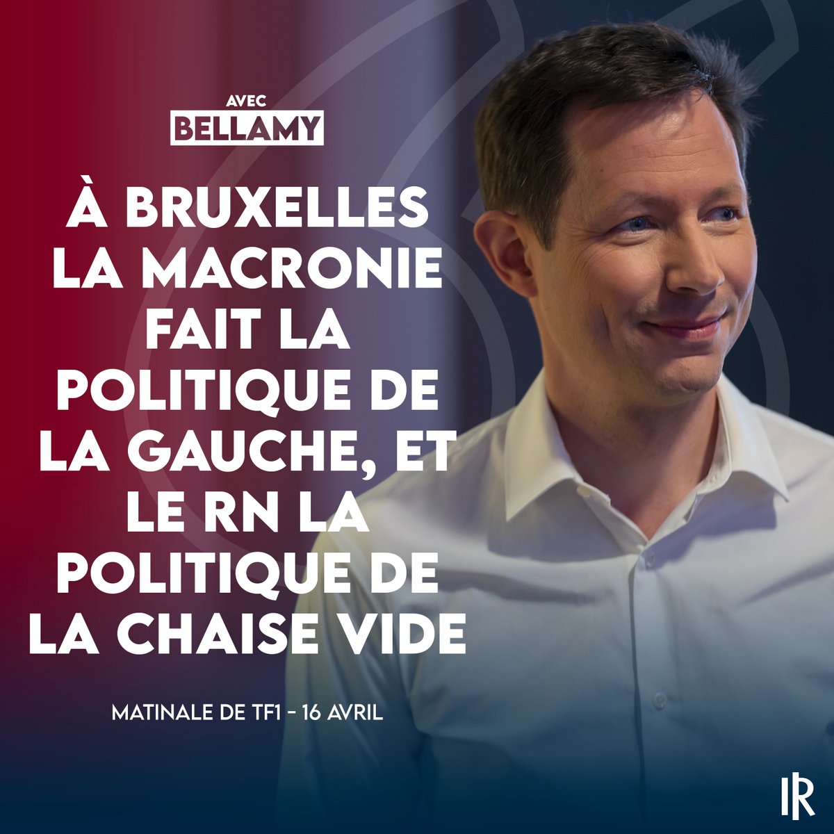 « La macronie fait la politique de la gauche, et le RN la politique de la chaise vide. La seule alternance, c’est celle qui réunira tous les électeurs de droite. » 🥊@fxbellamy N'enfermons pas les Français dans la répétition éternelle du 2nd tour de la présidentielle ! ⤵️