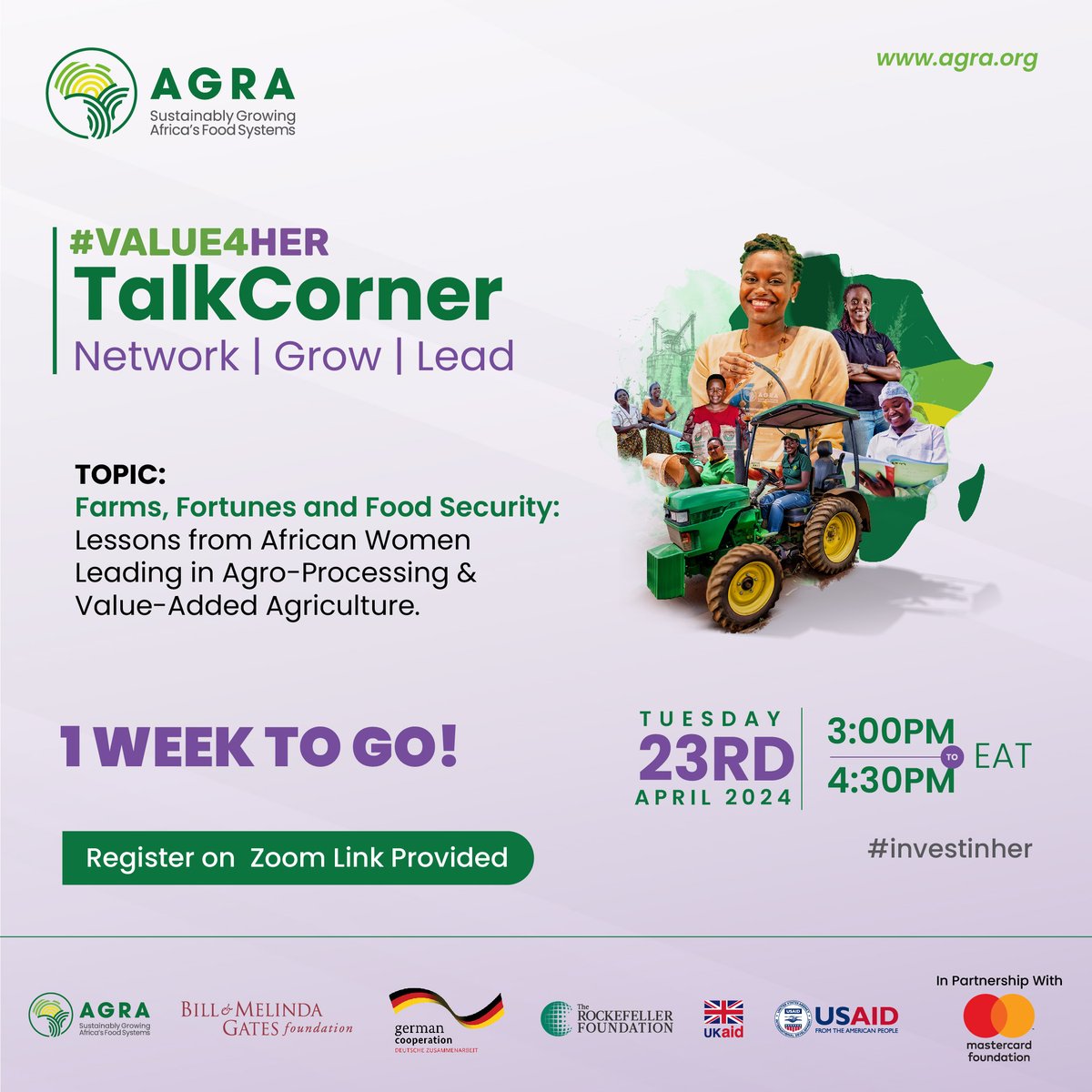 1 WEEK TO GO! Join this #VALUE4HER #TalkCorner as some of the women leading the charge in agro-processing share their journeys and lessons learnt to encourage the many women venturing into the sector. The webinar will be held on Tuesday 23 April 2024 from 3:00 pm – 4:30 pm EAT.…