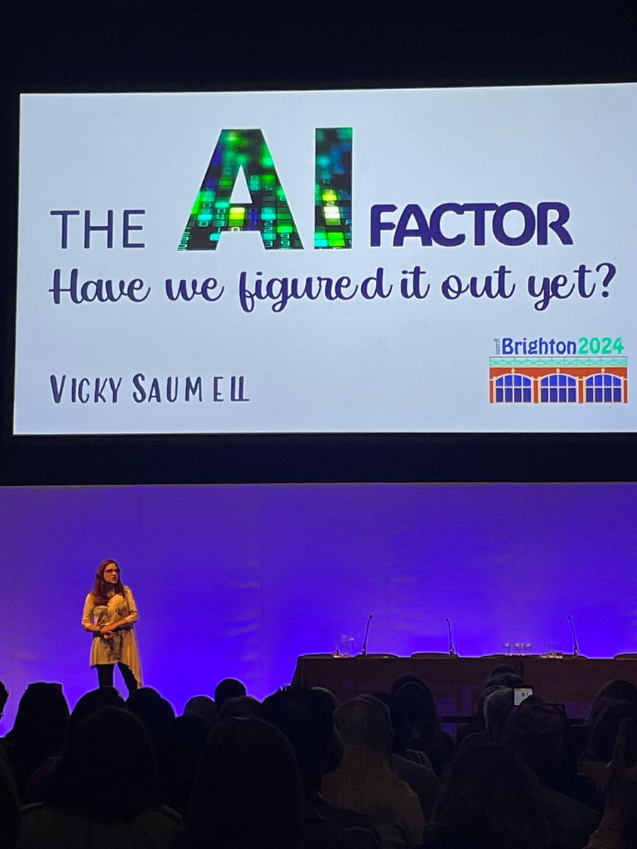 iatefl_ltsig's tweet photo. #IATEFL2024 opening plenary with our very own @vickysaumell 😍

10 questions to reflect deeply about education and AI to start the day... https://t.co/F4dIFVd5gV
