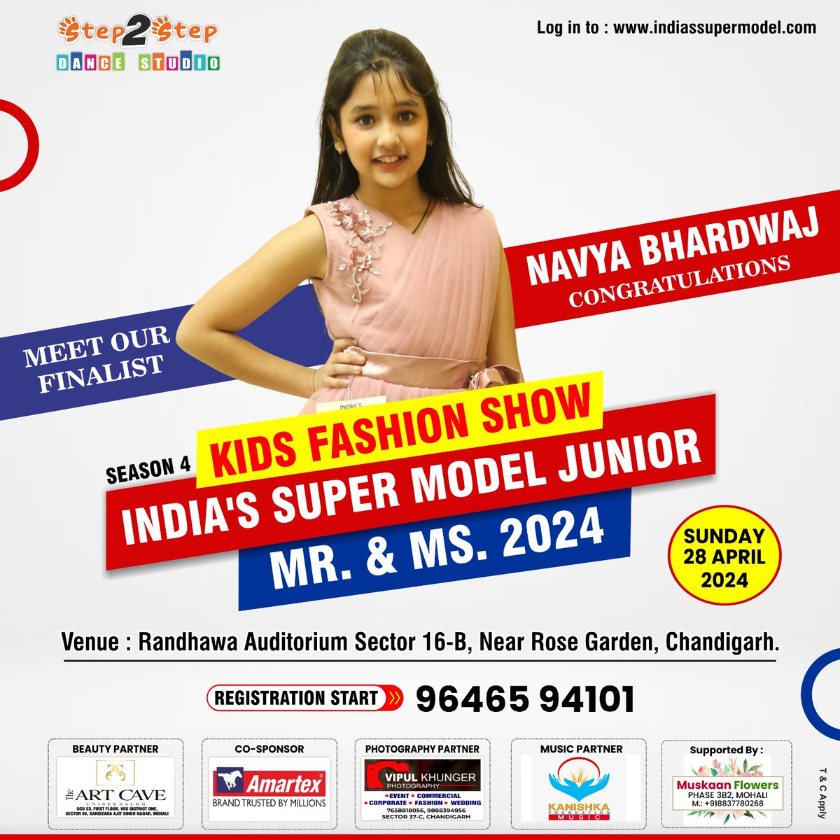 Welcome to the Grand Finale!
'NAVYA BHARDWAJ'

India's Super Model Junior Mr. & Ms. 2024 || Biggest Kids Fashion Show || Season 4 || Chandigarh.

 📲 Register Now: 9646594101

#indiassupermodeljunior2024 #indiafashionshow2024 #Season4 #SuperModelJunior #Step2StepDanceStudio