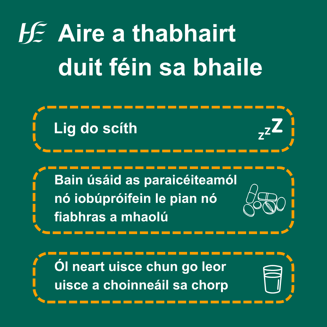 I gcás an-chuid gnáththinnis laethúla, amhail slaghdán, casacht nó scornach tinn, ní gá antaibheathach a ghlacadh agus is féidir iad a chóireáil sa bhaile. Faigh amach cén chaoi iad a chóireáil sa bhaile agus cathain ba cheart cabhair a lorg: bit.ly/49Coiab