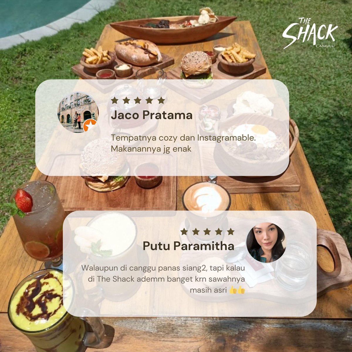 Google Review : Photo & Testimonial from our Fam❤️ . . Thank you so much Fam🤗 #theshackcanggu #canggu #canggubali #bali #review #googlereview #testimonial #holidayinbali