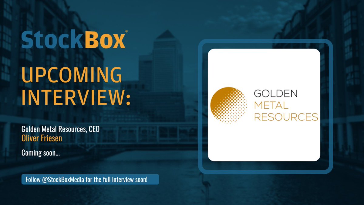 #StockBox #GMET

Upcoming Interview

@StockBoxMedia is speaking to @GoldenMetalRes CEO @oliverjfriesen regarding the  exploration update at the Company's 100% owned Garfield project where large magnetic anomalies were identified within high-grade & power-line zones.

#RNS here:…