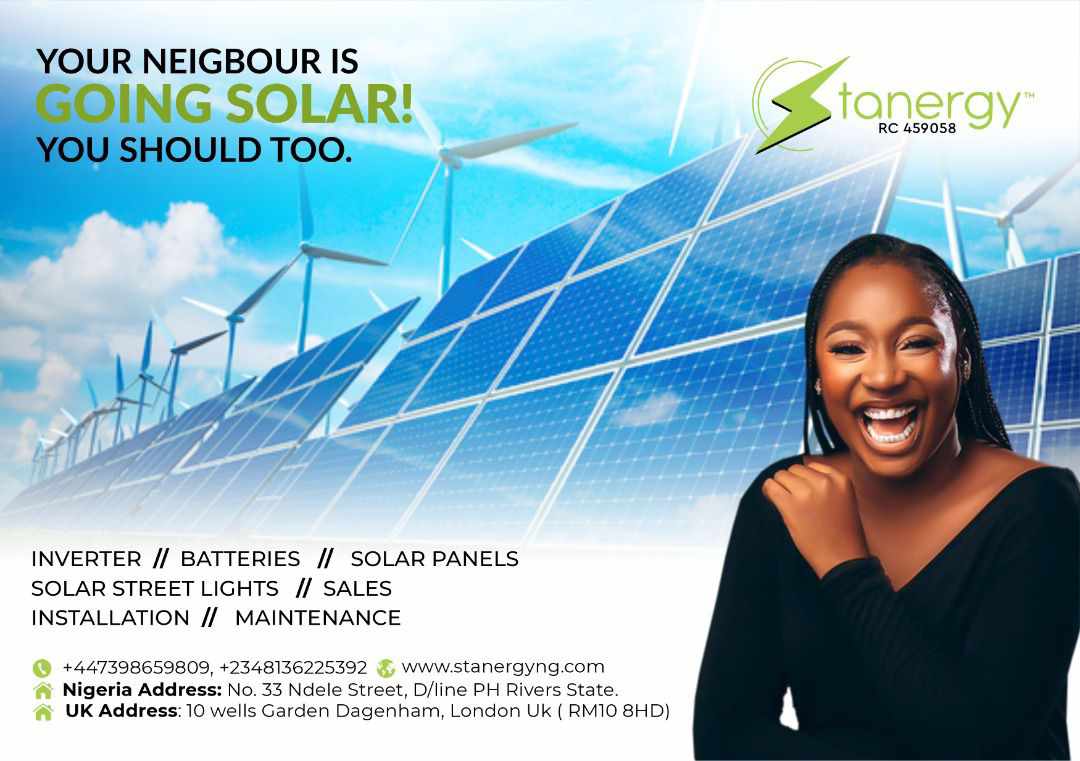 Go Solar today!!

#Stanergynigeria 
#solarsolutions 
#solarbattery