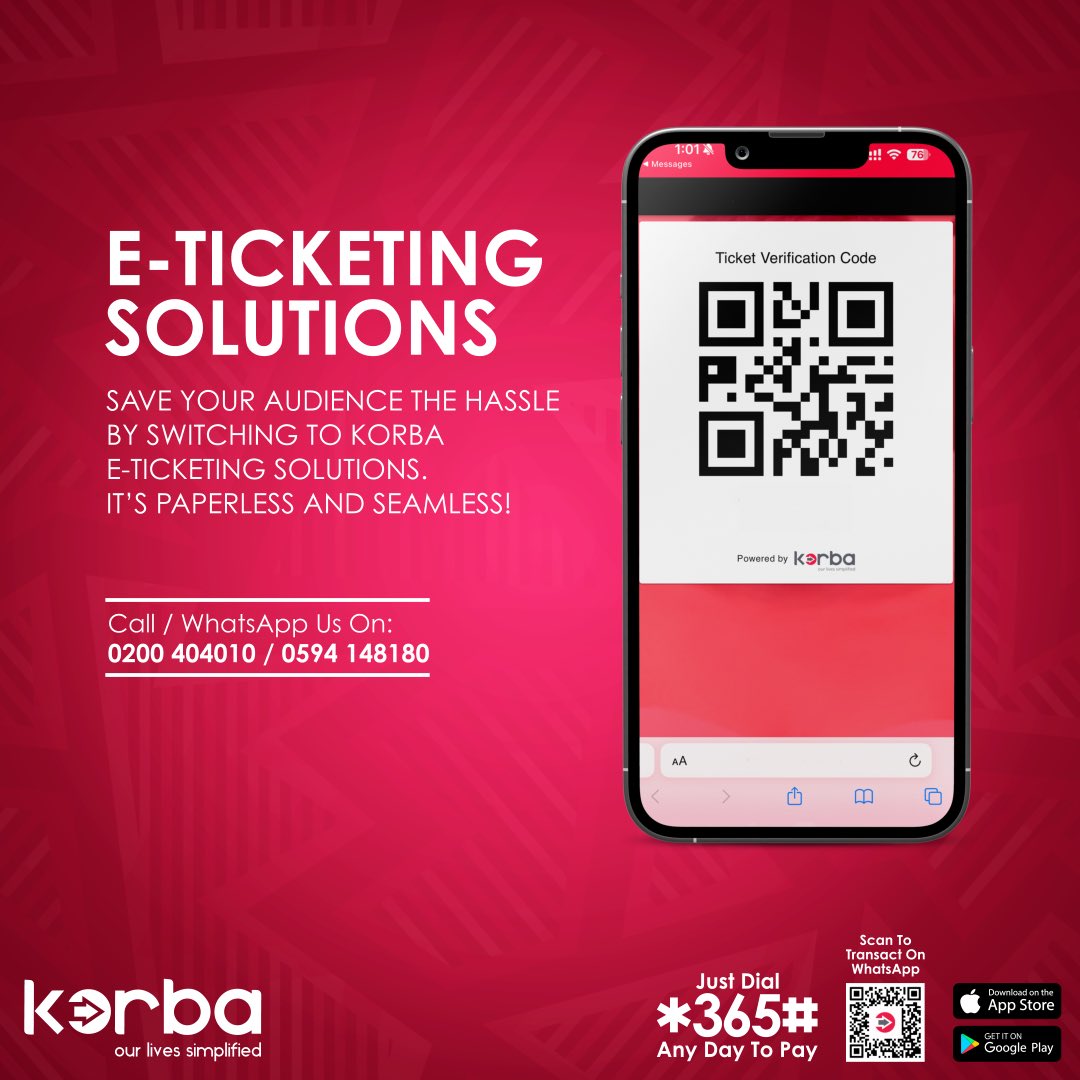 Unlock seamless event access with our hassle-free e-ticketing solutions. No more paper tickets – just smooth entry to your favorite programs! Unique solutions made for you! #korbaticketing #ticketingmadeeasy #korba365 #ourlivessimplified #fyp #instagood #love #ticketing