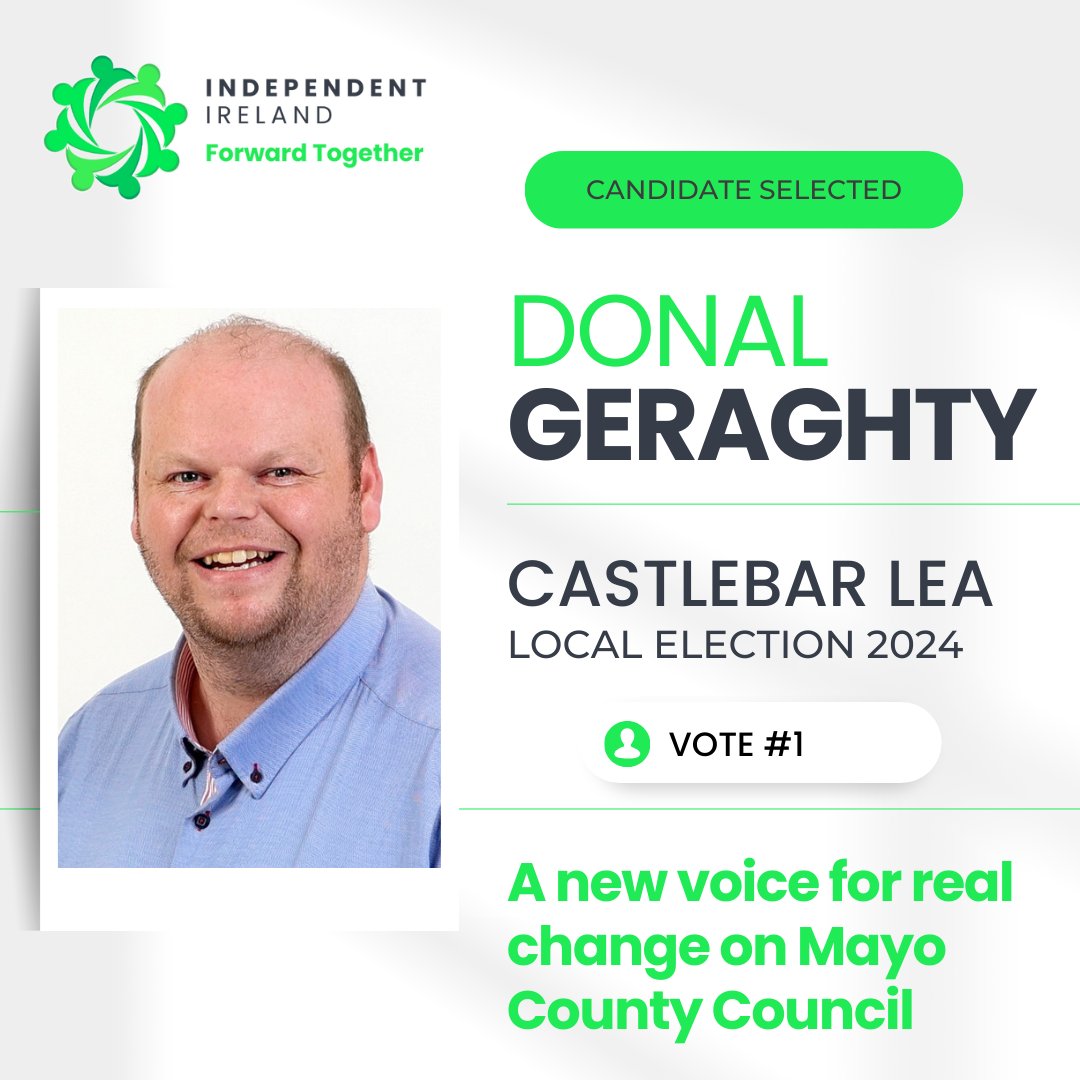 Donal Geraghty, a dedicated community leader and lifelong resident of Castlebar, has officially announced his candidacy for the Castlebar Local Electoral Area (LEA) in Mayo, representing Independent Ireland. With a strong commitment to serving his community and a wealth of…