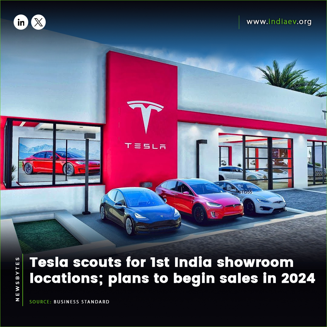 Tesla scouts for 1st India showroom locations; plans to begin sales in 2024
Read more: business-standard.com/companies/news…

#TeslaIndia #ElectricVehicles #FutureOfMobility #CleanEnergy #TeslaMotors #GreenTechnology #GreenFurure #GreenIndia #IndiaEVShow #RenewableEnergy #EntrepreneurIndia