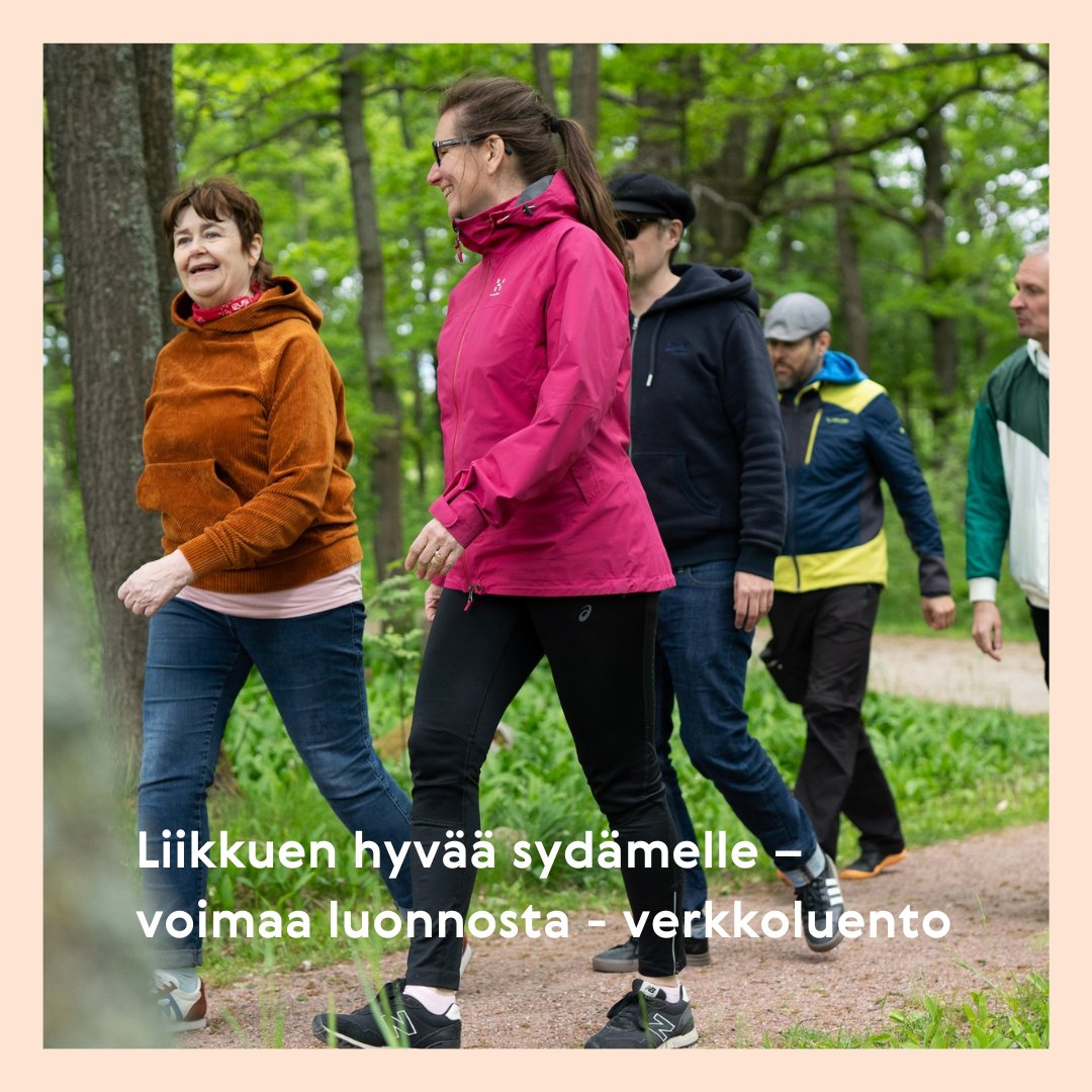 Sydanliitto's tweet photo. Suomalainen luonto on todellinen liikunnan elämysmatka ja liikkuminen luonnossa tekee hyvää sydämelle. Liikkuen hyvää sydämelle – voimaa luonnosta, Sydänliiton maksuton ja avoin verkkoluento tiistaina 14.5.2024 klo 18. Ilmoittaudu mukaan: https://t.co/qwdedqcrwH https://t.co/ncDOq3sUpO