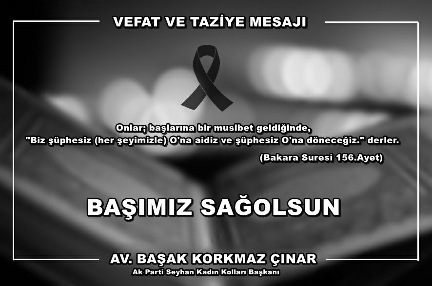 Ak Parti Adana il Kadın Kolları Başkan yardımız ve Seyhan Belediyesi Meclis üyemiz Sn.Handan Altay Hanım'ın vefat eden halası için taziye ziyaretinde bulunduk. Merhumeye Allah'tan rahmet, ailesine ve yakınlarına başsağlığı diliyoruz. Mekânı cennet olsun.