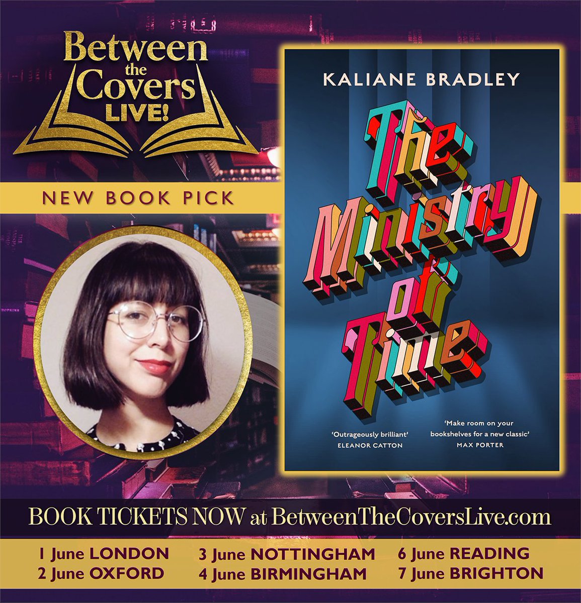 We are thrilled to announce that The Ministry Of Time by Kaliane Bradley is the New Book Pick for the #BetweenTheCovers Live Tour! 
 
Hear from Ka AND find out what panellists @StephenMangan @kaceyainsworth and Jo Brand have to say. Get your tickets now: brnw.ch/21wIR6G