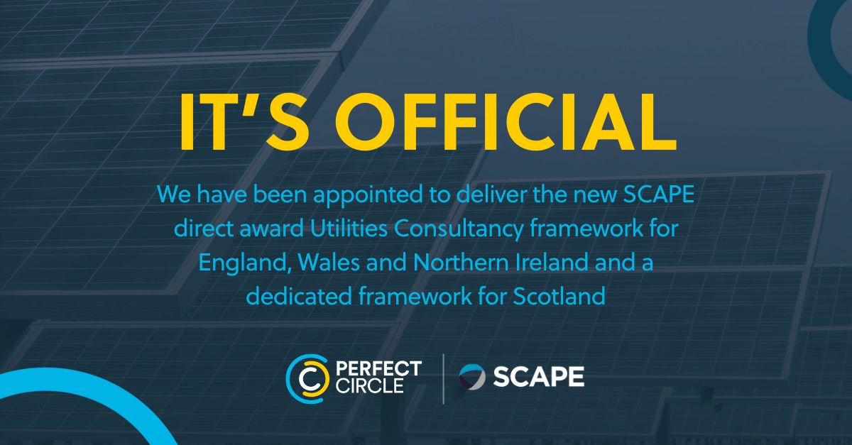 BIG NEWS! Perfect Circle has been appointed to deliver the new £750m @Scape_Group direct award Utilities Consultancy framework for England, Wales and Northern Ireland and a dedicated £500m framework for Scotland.

More info👉lnkd.in/eGtDHPuk

#oneperfectcircle #teamSCAPE