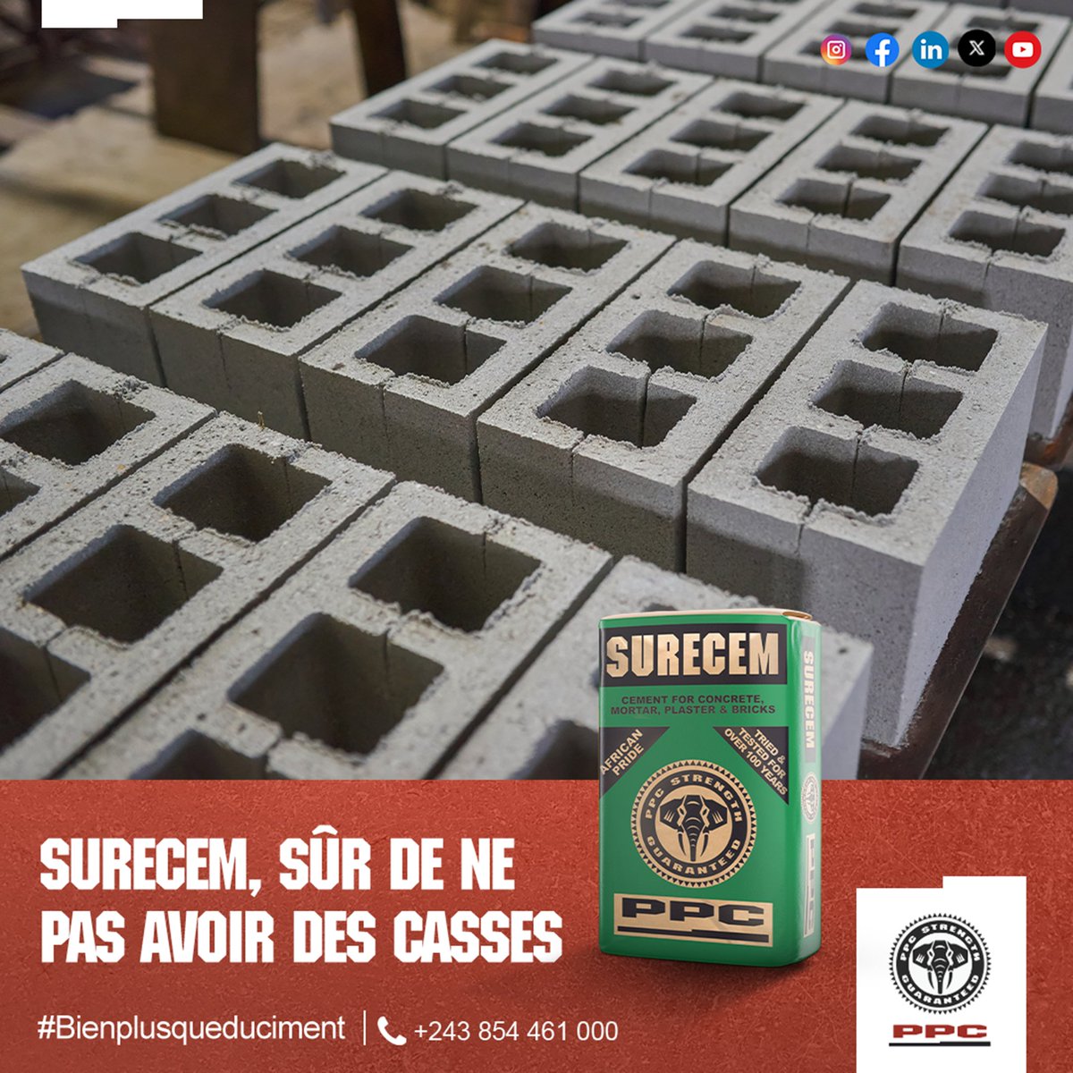 PpcProduits's tweet photo. Faites le choix de Surecem pour sa meilleure qualité et sa consistance dans vos travaux de finition.
PPC, bien plus que du ciment.
#Surecem #QualiteSuperieure #ppcrdc #ppcbarnet #BienPlusQueDuCiment https://t.co/7zH8lt2AXW
