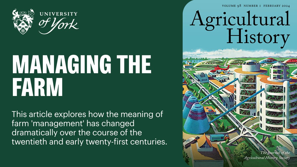 🚜 How has farm management evolved over time? In his latest paper in Agricultural History, Shane Hamilton looks at the evolving landscape of farm management across the last 100 years: read.dukeupress.edu/agricultural-h…