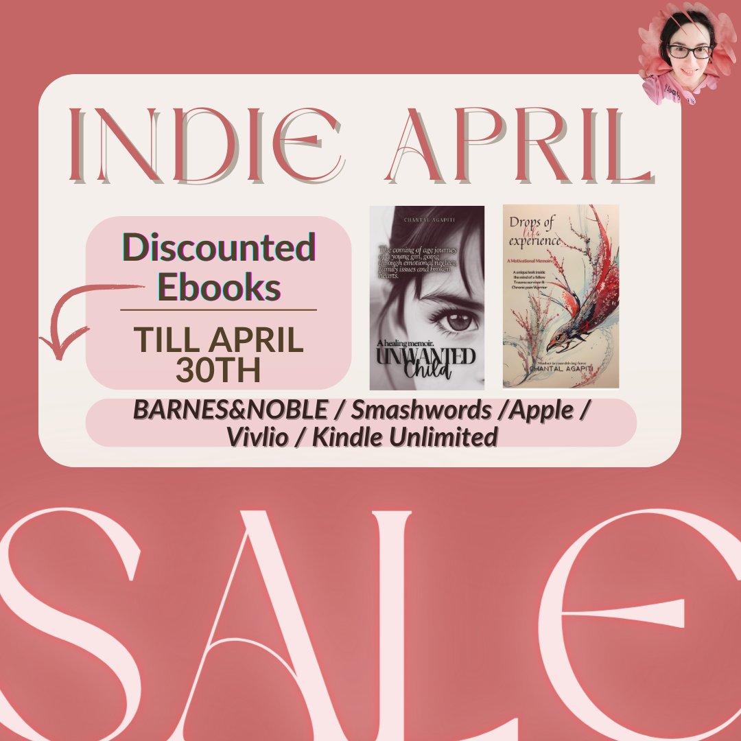 To celebrate #indieapril, my e-books are discounted till the end of this month.🎉 My NEW book : books2read.com/UnwantedChildH… My Motivational Memoir: books2read.com/ChantalAgapiti #indieauthor #discount #bookpromotion #booktwitter #BooksWorthReading #books_suggestions #shamelessselfpromo