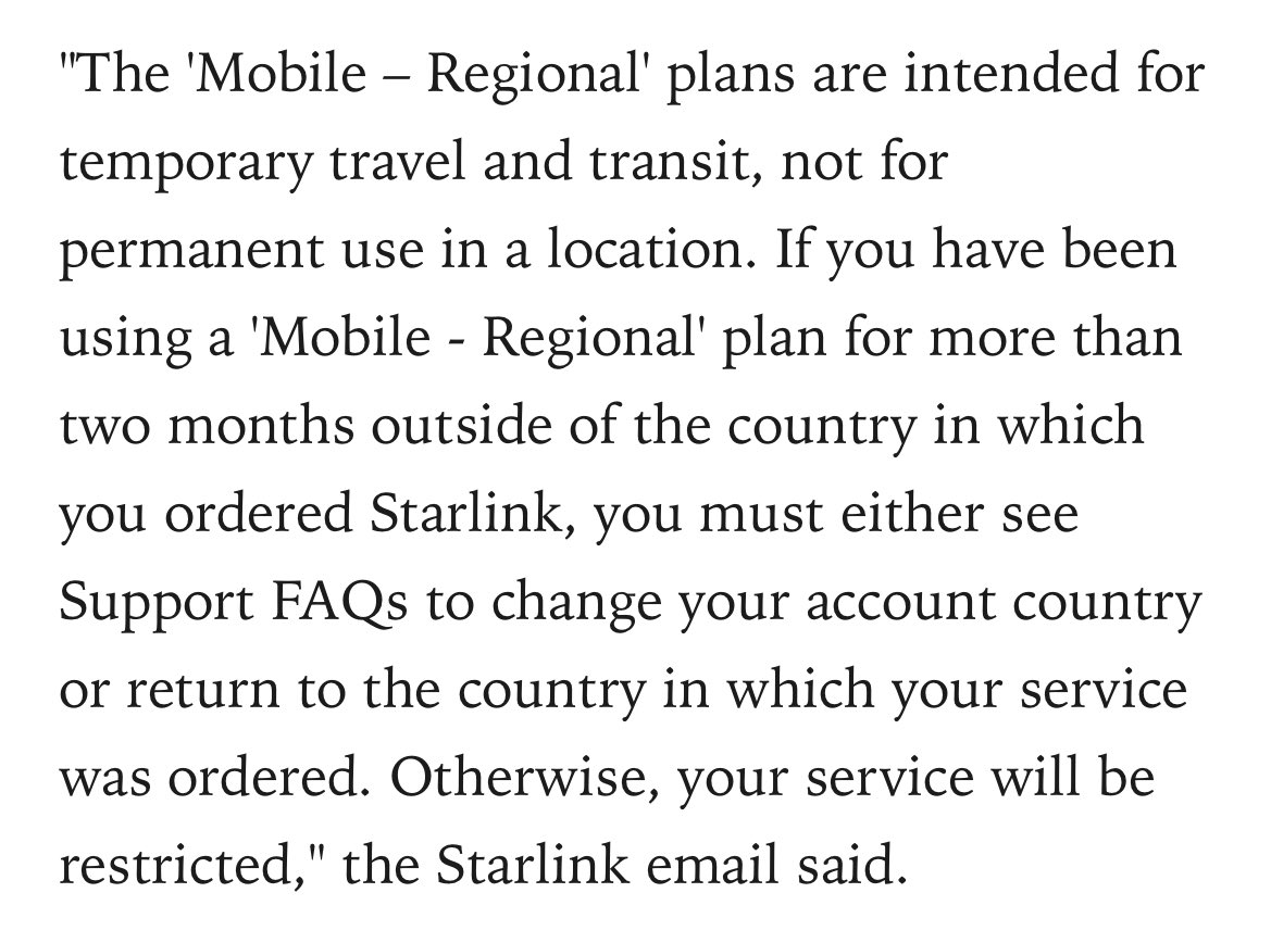 Starlink disconnecting users in SA at the end of April. They said using it in SA violates Starlink’s T&Cs as Starlink is still illegal in SA. mybroadband.co.za/news/broadband…
