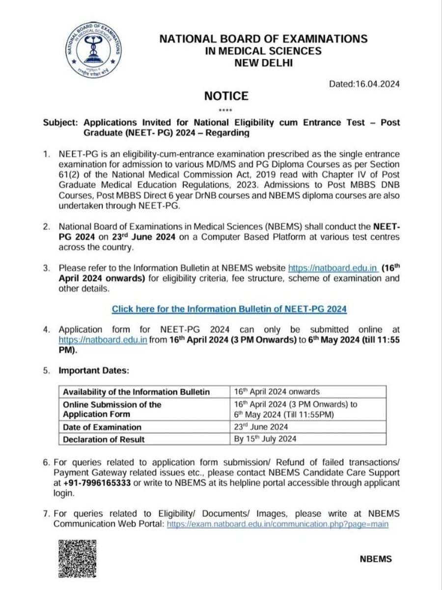 NEET- PG APPLICATION FORM STARTED FROM TODAY 16/4/2024 TO 6/5/2024 #Neetpg #nbe #residentdoctor #MedTwitter #MedEd #Medical