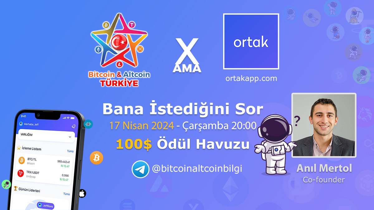 Kripto_Kahvesi's tweet photo. 🔹Bitcoin&amp;Altcoin Türkiye X 🔹https://t.co/6yHRl9HF9w

🗣Konuk: Anıl Mertol - Co-founder
🗓️17 Nisan 2024 - 20:00
📍https://t.co/oIAtZSZLHX

✅AMA'da Sorusu seçilenlere 60$ (20x3)
✅RT, 2 arkadaşını etiketle, sorunu sor 40$ (20x2)

👇Takip et 👇
➡️
@ortakapp_com https://t.co/VzPqhmQyBE