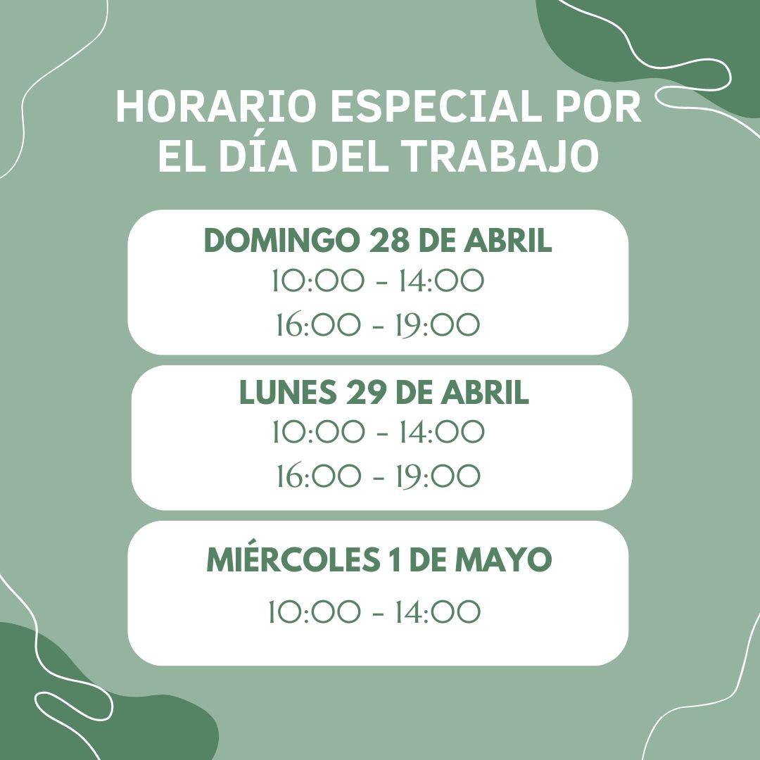 Por el día del trabajo el museo tiene horario especial: - Domingo 28 y lunes 29 de 10:00 a 14:00 y de 16:00 a 19:00. - El martes 30 el museo abrirá en su horario normal (10-14 y 16-19) - Miércoles 1 de 10:00 a 14:00. Si estáis por Burgos estos días, os esperamos en el museo.