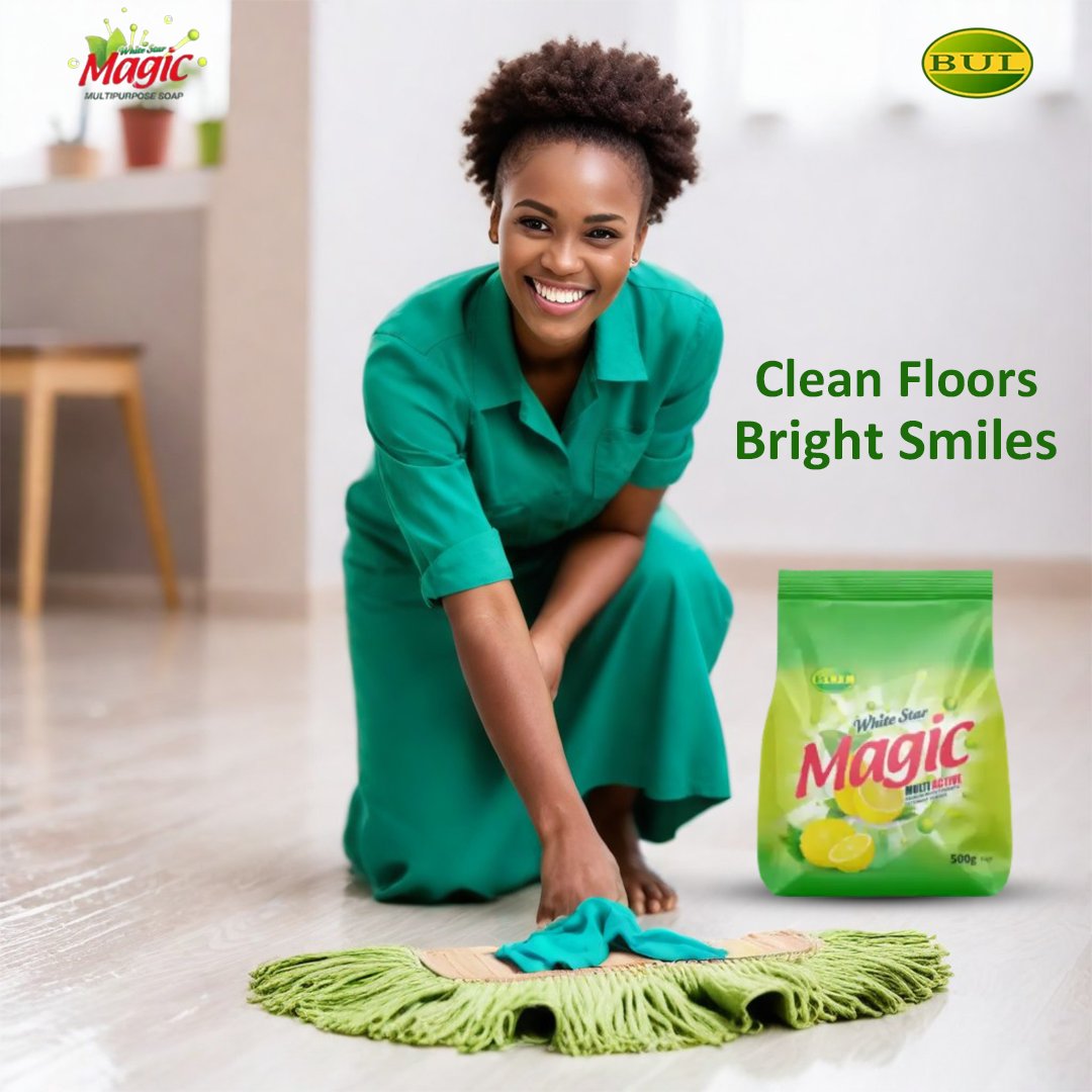 Transform your floors with White Star Magic!💚 Its powerful cleaning formula brings sparkle to any space, spreading smiles all around. Let's make cleaning a breeze and enjoy the sparkle! #WhiteStarMagic