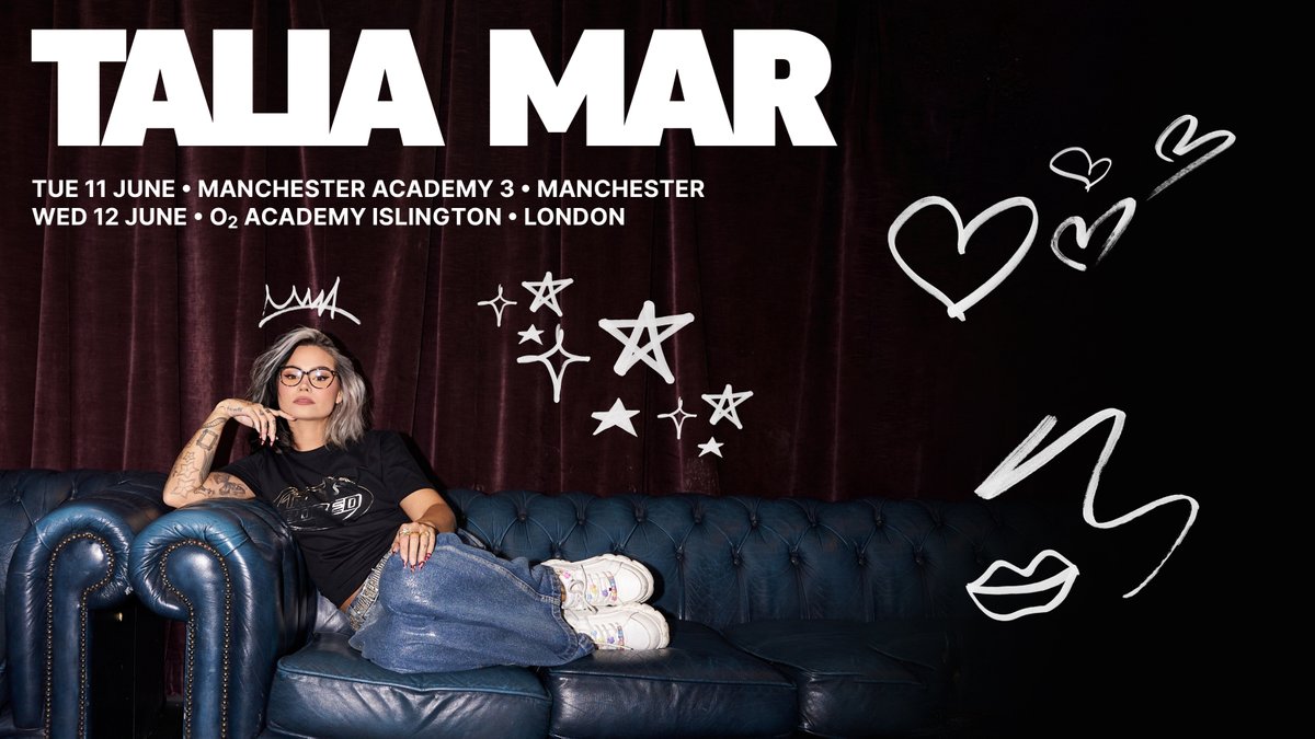 NEW: With over 3 million monthly listeners & collabs with Nathan Dawe and Sigala, @TaliaMar will play @MancAcademy 3 & London's @O2AcademyIsl in June 🌟 Get tickets on Friday 19th April at 10am 👉 livenation.uk/CsxE50ReTcR