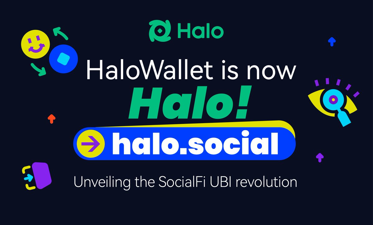 1/6 We've upgraded from HaloWallet to Halo!🚀

This embodies our continuous innovation as a pioneer in #SocialFi and signifies a major shift in our vision to revolutionize social influence monetization with #AI, #DID, Wallet Aggregator & beyond!

Check out our evolution🧵👇