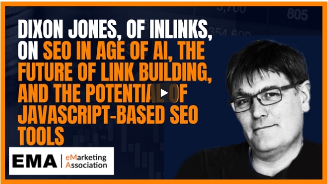 Podcast: Kevin Lee from @eMarketingAssoc dives deep into the future of SEO with InLinks' CEO @Dixon_Jones . They discuss AI's growing impact, innovative linkbuilding strategies, and the potential of JavaScript-based SEO tools inlinks.com/insight/podcas…