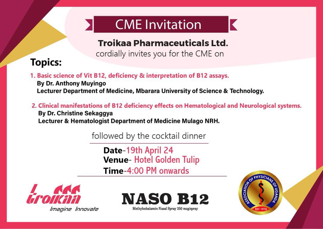 A quick reminder for us all to attend the upcoming CME on 19th April 24. See you all there.