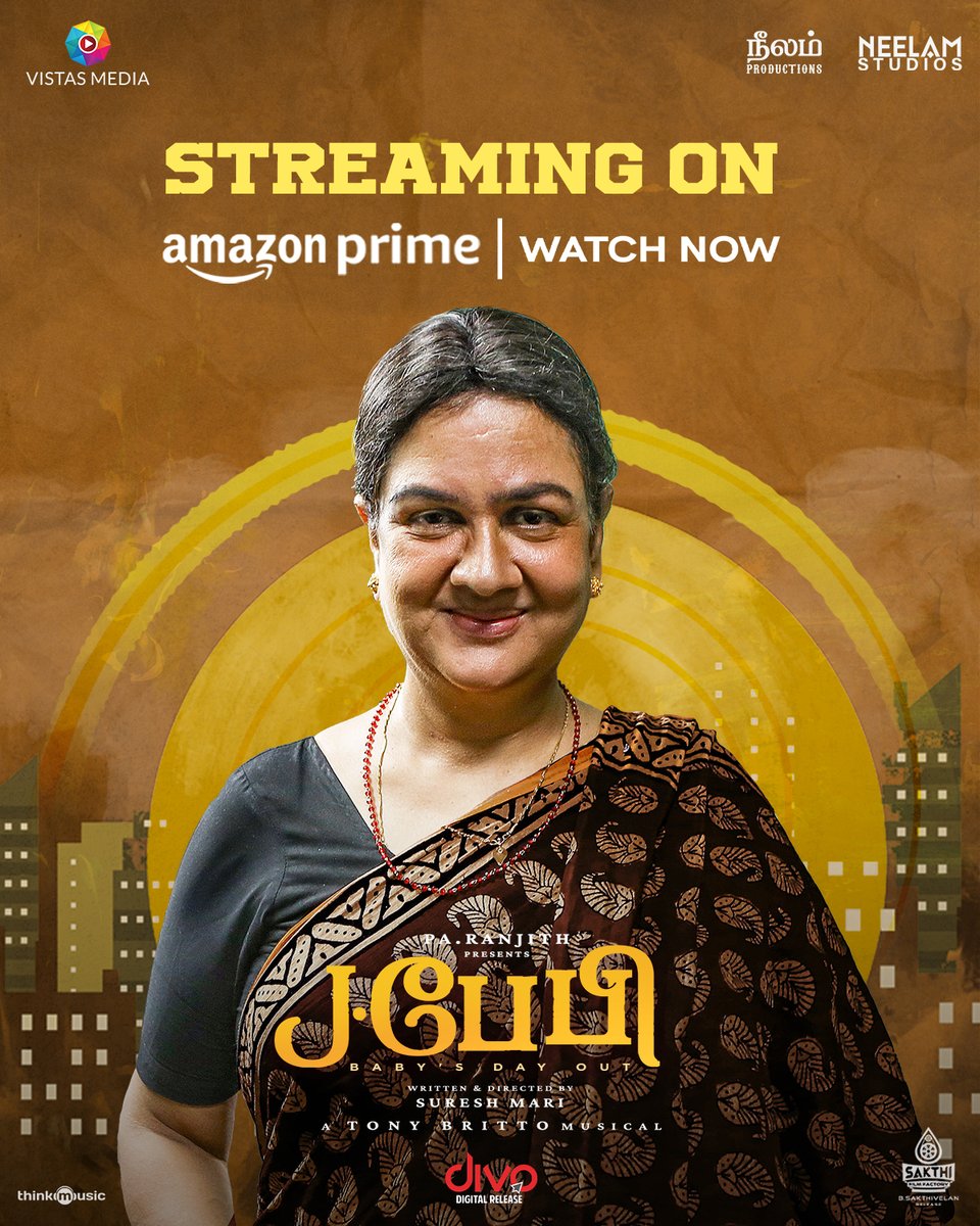 Popcorn ready? It's Showtime: #Jbaby🍿

Streaming on  @PrimeVideoIN 💙

#JBabyOnAmazonPrime 🌸 Watch Now

▶️ primevideo.com/detail/0IGQSQ7…

@beemji @officialneelam @GRfilmssg @SakthiFilmFctry @sakthivelan_b @Sureshmariii #Urvashi #Dinesh #Maaran #Melodidorcas