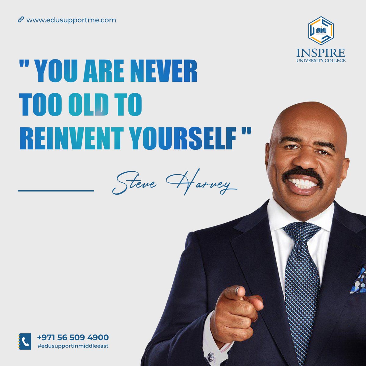 Take inspiration from Steve Harvey's wise words and embark on your journey of self-discovery and transformation. It's never too late to chase your dreams and become the best version of yourself. 💫
.
.
.
#ReinventYourself #SteveHarvey #SelfDiscovery #motivation #celebrityquotes