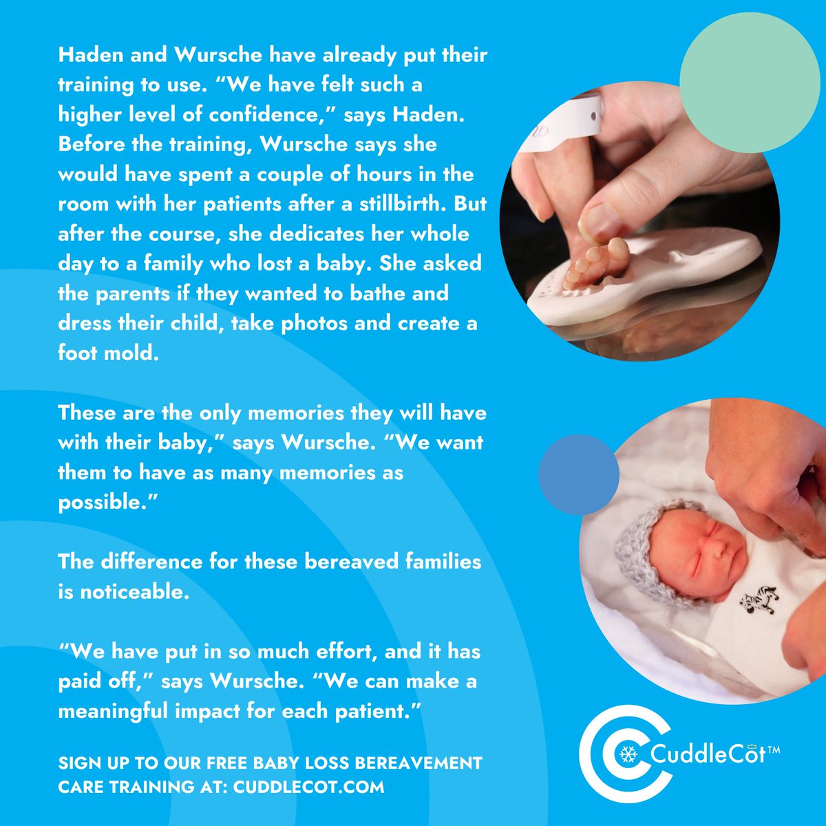 Empathy and understanding are vital when supporting families through the pain of baby loss. 🕊 Let's ensure every clinician has the tools they need to offer the support and comfort that grieving families deserve. Visit cuddlecot.com/training #BabyLossAwareness #BereavementCare