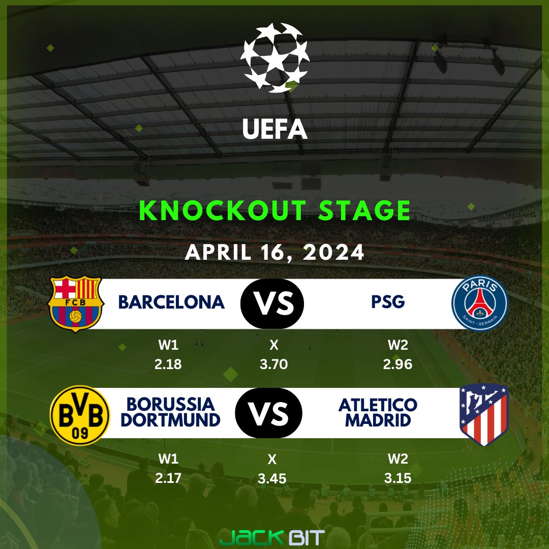 ⚽️UEFA DAY!⚽️
Guess both winners and receive a $5 FREE BET
-To participate
Like &amp; RT this post
Follow <a href="/JackbitCasino/">Jackbit.com</a> 
Drop your winner predictions

Good luck!