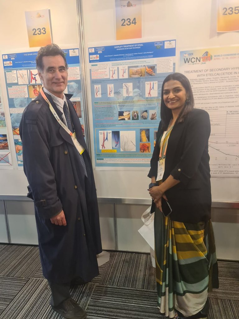 Thrilled to have moderated the poster session on Hemodialysis and Vascular Access at the World Congress of Nephrology! Impressed by the innovative research and groundbreaking ideas from around the globe. The future of nephrology looks promising #ISNWCN a thread 👇🏽 1/n