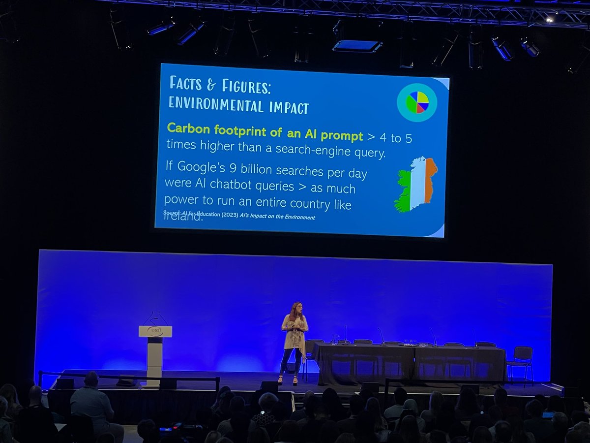 I’m sceptical about the benefits of AI in ELT anyway, but I hadn’t even considered the environmental impact. Some really interesting stats from @vickysaumell @iatefl #IATEFL2024