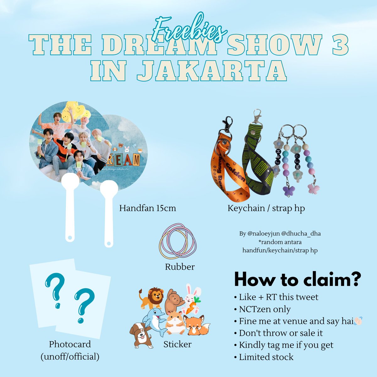 ♡*⁠｡⁠ TDS 3 in Jakarta Freebies ｡⁠*⁠♡

✿ by <a href="/naloeyjun/">uca</a>

rt &amp; like are appreciated!

🗓 18 May 2024
📍 GBK Main stadium
⏰ TBA

— Just say hi if you see me >⁠.⁠< See you at the venue!👋
#THEDREAMSHOW3_IN_JAKARTA  #TDS3INJAKARTA