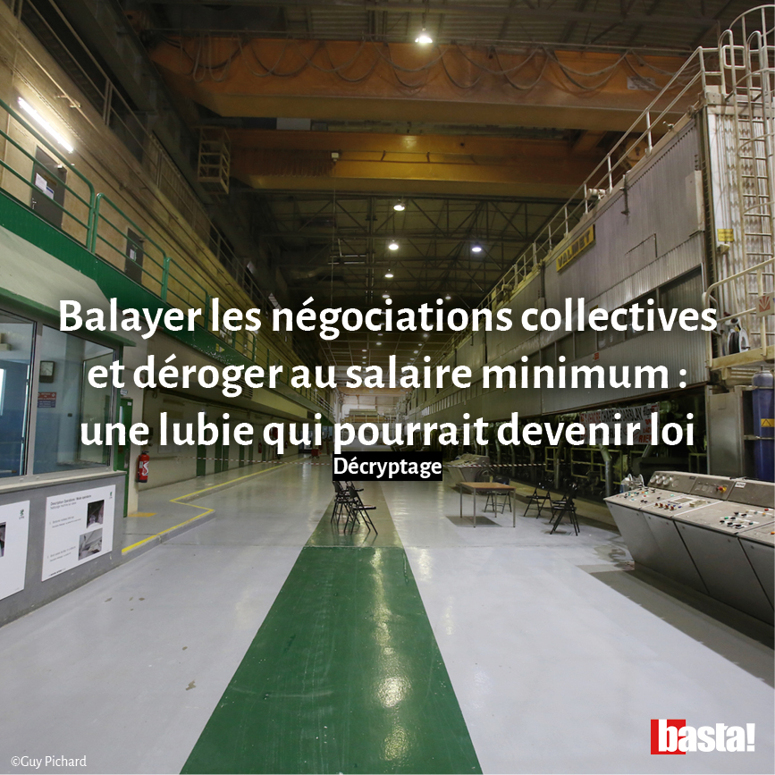 Basta! (@bastamedia_) on Twitter photo Casse du salaire minimum et des accords de branche : des parlementaires de la majorité ambitionnent de s’attaquer aux droits des salariés. Plusieurs mesures figurent déjà dans le "projet de loi de simplification".
Décryptage par <a href="/Fernandez_V_/">Victor Fernandez</a> & <a href="/IvanduRoy/">Ivan du Roy</a> basta.media/Balayer-negoci… Casse du salaire minimum et des accords de branche : des parlementaires de la majorité ambitionnent de s’attaquer aux droits des salariés. Plusieurs mesures figurent déjà dans le "projet de loi de simplification".
Décryptage par <a href="/Fernandez_V_/">Victor Fernandez</a> & <a href="/IvanduRoy/">Ivan du Roy</a> basta.media/Balayer-negoci…
