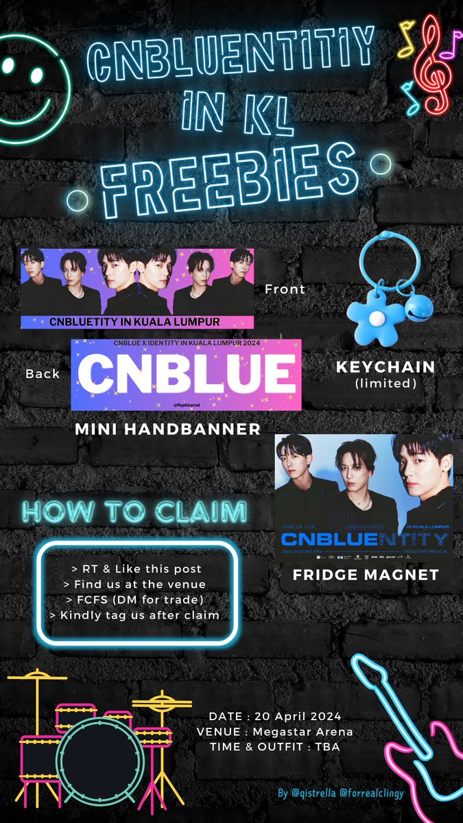 ☆ 𝘾𝙉𝘽𝙇𝙐𝙀𝙉𝙏𝙄𝙏𝙔 𝙄𝙉 𝙆𝙐𝘼𝙇𝘼 𝙇𝙐𝙈𝙋𝙐𝙍 ☆🇲🇾

Hii Boice~♡ We’re going to distribute this freebies for #CNBLUENTITYINKL✮

And big thanks to @forrealclingy for generously donating freebies! 💙🤘🏻

#CNBLUEinMY #CNBLUEbalikRaya #JUNGYONGHWA #KANGMINHYUK #LEEJUNGSHIN