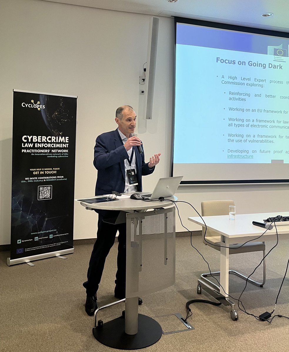 Gilles Robine from DG-HOME shared his thoughts on enhancing law enforcement capacity and capability in digital investigations. 

#cyclopesnetwork #cybercrime #h2020 #lawenforcement #investigation 
￼