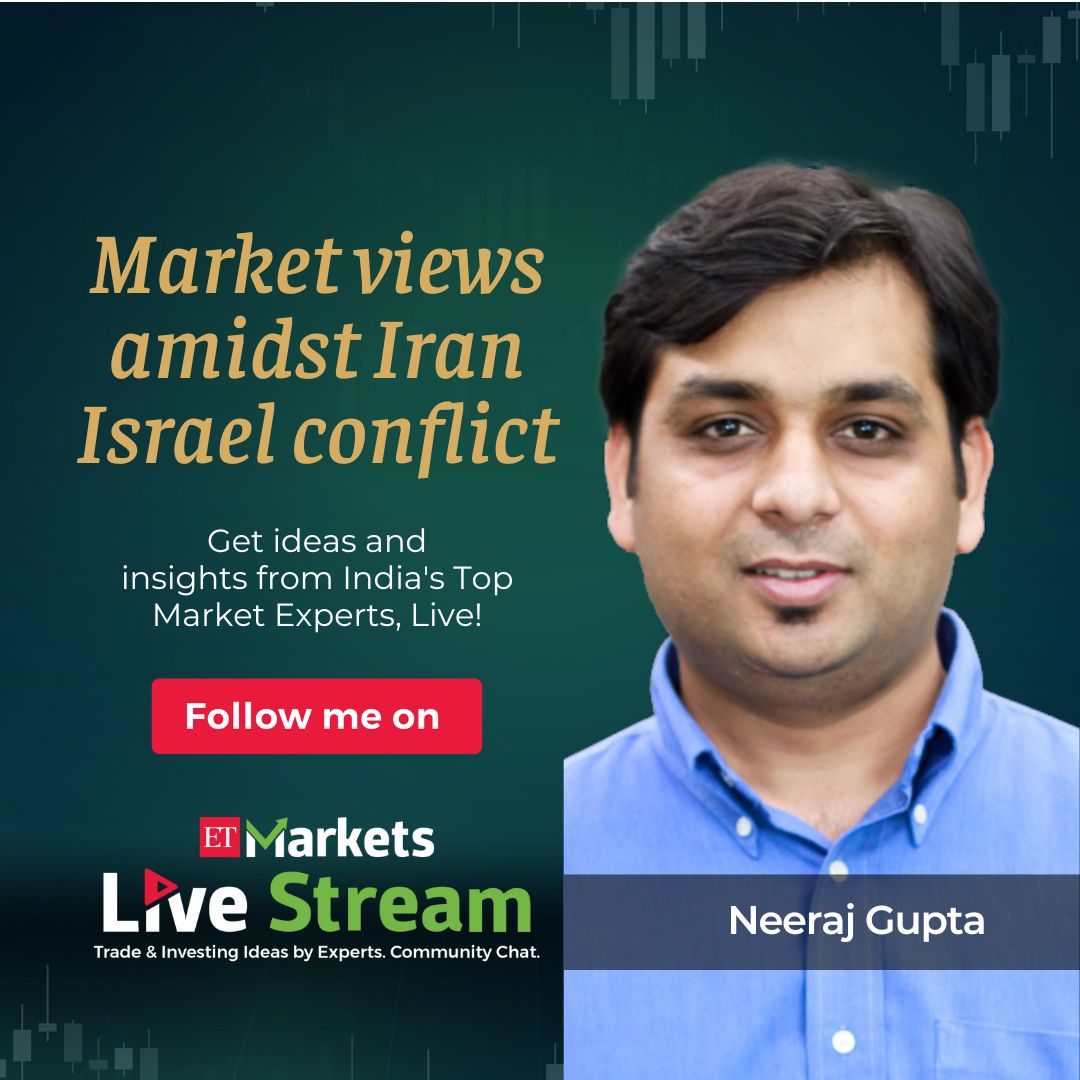 Neeraj Gupta (@NeerajAnalyst), Founder Director - Panoramic Management & Consulting, discusses 'Market views amidst Iran Isreal conflict' on today's ET Markets Livestream. Click the link below to join the Live session at 2:30 pm economictimes.indiatimes.com/markets/etmark…