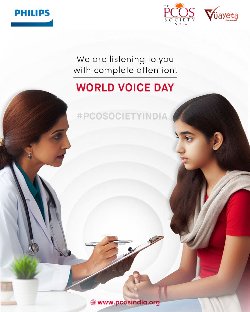 Not just today, but every day! We are all here for you. 🌟

#WorldVoiceDay 

#pcossociety #PCOS #HealthcareForAll  #dailymedicalinfo #dailymotivation #healthy #HealthyHabits #PCOSsocietyindia #Attention #listing