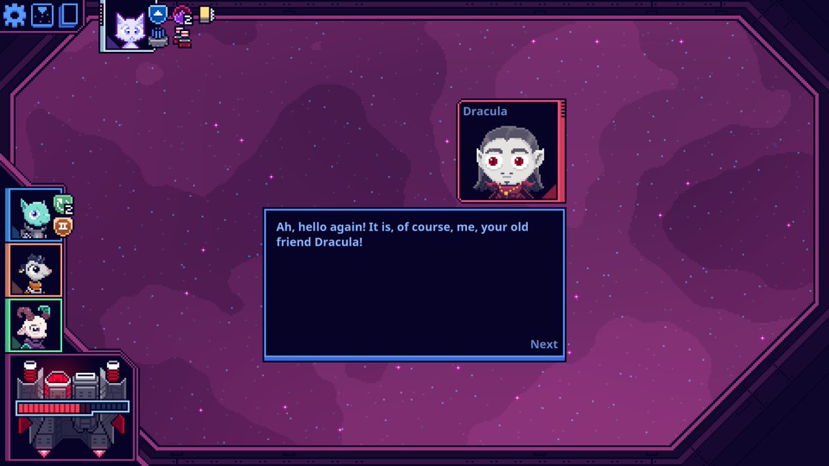 I'm still absolutely in love with Cobalt Core; it's become my one-run-a-night game replacement for Into The Breach and FTL. I'm 14 hours in and new content is still randomly appearing (I just met Dracula, and played space football)