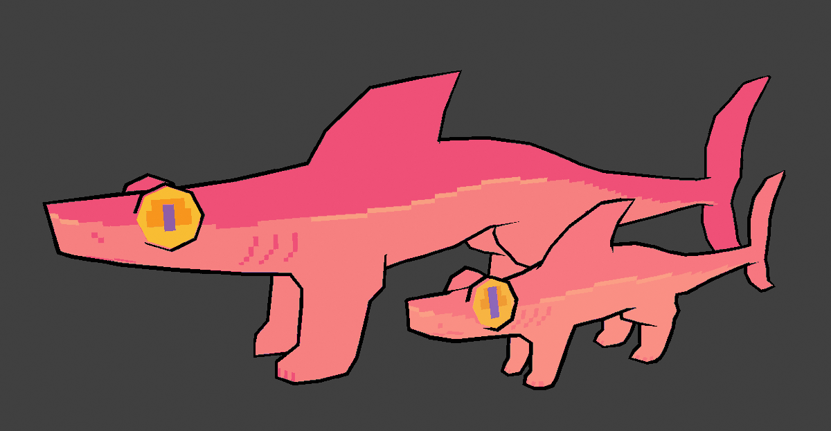 H0ndredEx's tweet photo. #3D Thresher cat and Dolphin cat #monster #pets. Concept designs based off my older #pixelart work of them.
-
These are just concepts for fun. I did these last year in November 2023. https://t.co/6hcqQt8zwa