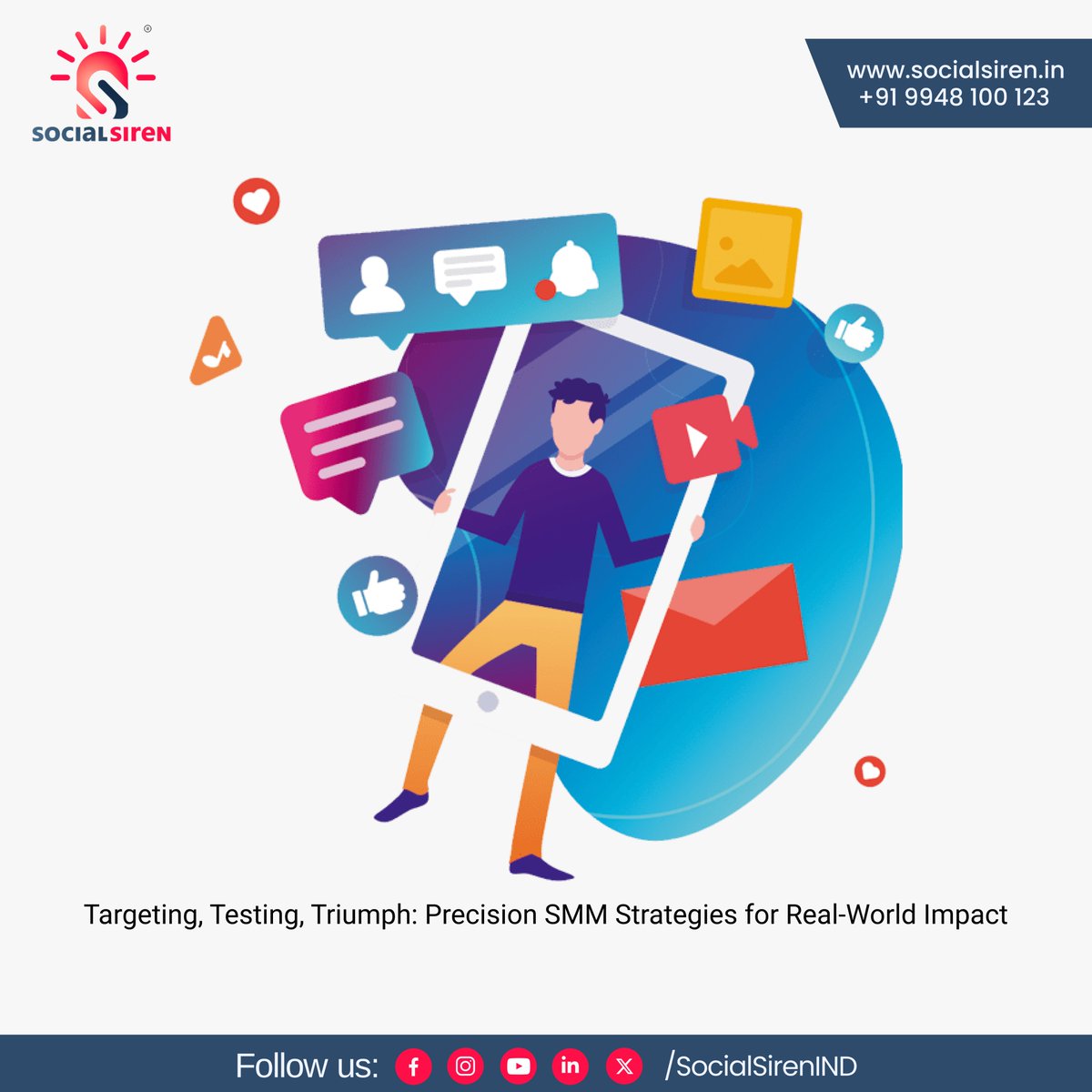 Targeting, testing, triumph: Precision SMM for impactful real-world results. #PrecisionImpact #SMMStrategies #SocialMediaPrecision #ImpactfulResults

#SocialSiren #DigitalMarketing #Onlinemarketing #Digitalpresence #SMO #SMM #SocialMedia #Branding #Advertising #Marketing