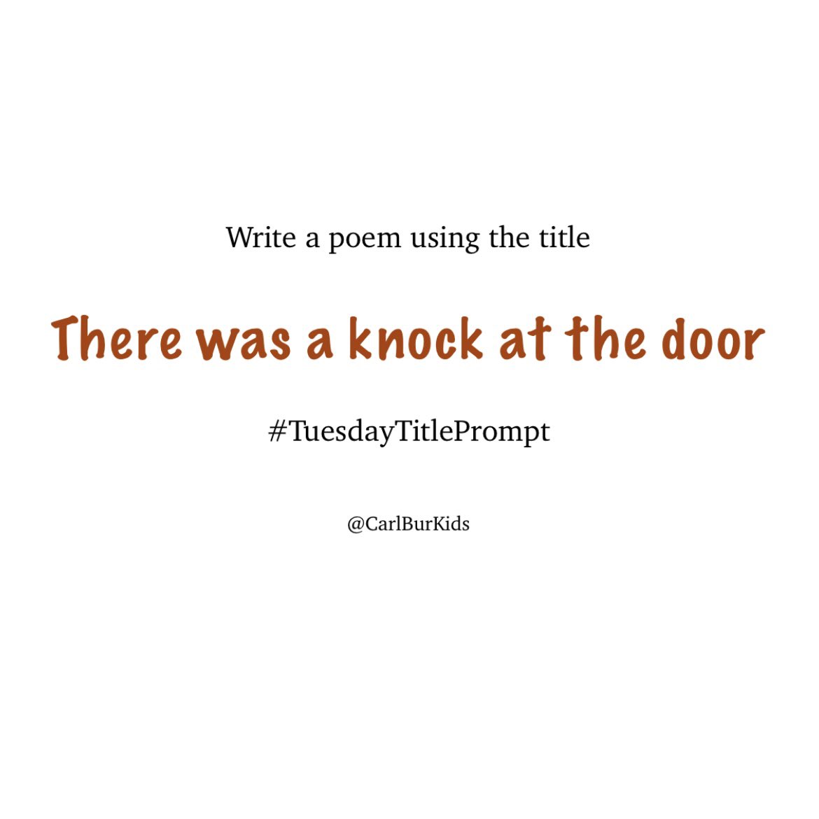There was a knock at the door. What happened next? Let us know in this week’s #TuesdayTitlePrompt.