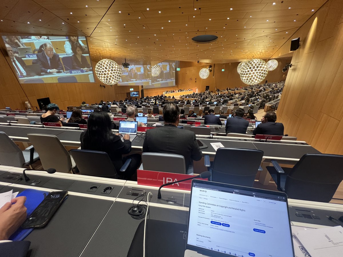 We are at @WIPO this week for #SCCR45 #copyright. We will be doing daily posts on the discussions during the week. Read our post from yesterday here: internationalpublishers.org/sccr-45-blog-d…