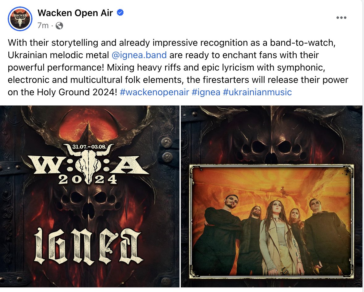 Can't wait to bring our fire to the Holy Ground of Wacken Open Air!