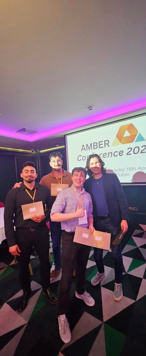 Congratulations to TERG winners at yesterday's @ambercentre conference! Cian O'Connor, Juan Carlos Palomeque-Chavez: EPE awards Jack Maughan: Poster Prize in Health Javier Gutierrez-Gonzalez: Image Prize Cian O'Connor, Matthew McGrath, Juan Carlos Palomeque-Chavez: Image Prize