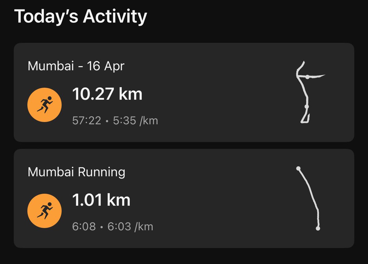 Today’s Run ! #JaiShriRam #run #running #runner #TuesdayMorning #TuesdayMood #TuesdayVibes #fit #fitness #FitnessGoals #Training #traininggoals #maladbackroad #roadrunning #mumbai #India