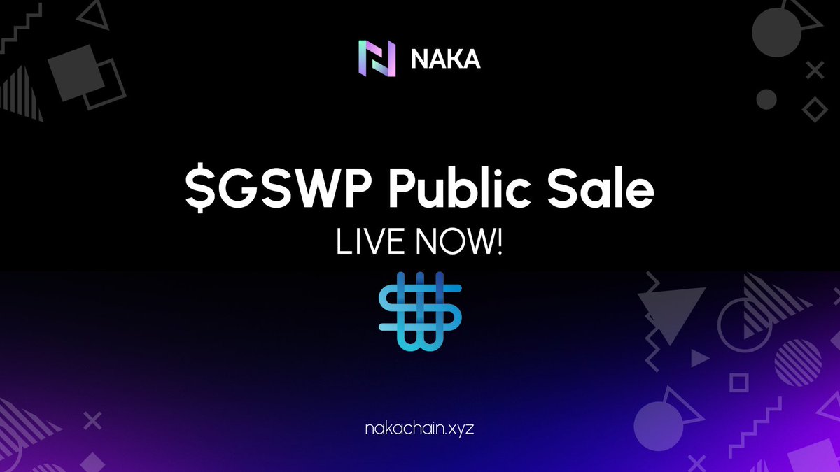 Naka Launchpad #3 Swamps - @swamps_src20 The $GSWP Public Sale is officially LIVE on @Naka_Chain Join now: nakachain.xyz/launchpad/deta… Public Sale Ends: 3 PM UTC, April 19th 🔶 Powered by @BVMnetwork, Swamps, the first Stamps-based Bitcoin Layer 2 solutions. 🔶 Swamps is the