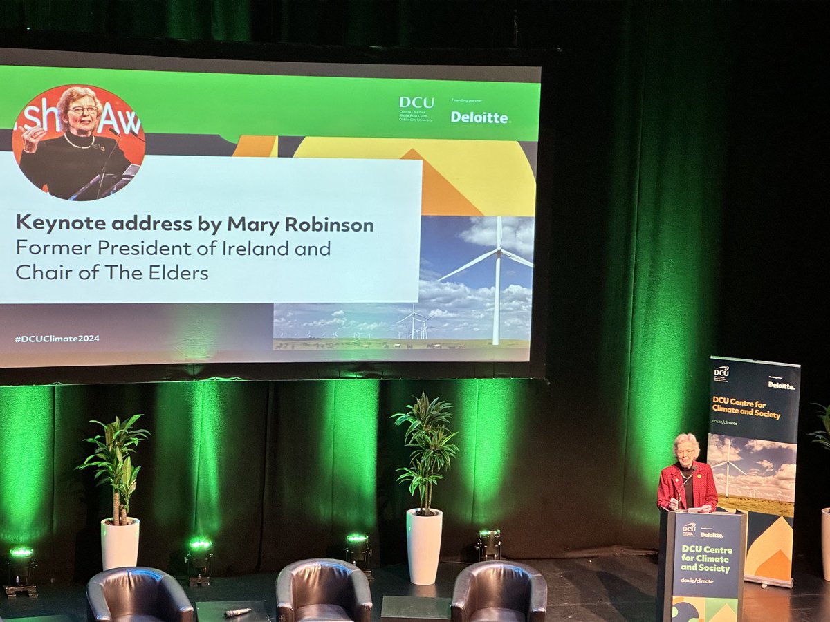 Mary Robinson keynote speaker at #dcuclimate2024