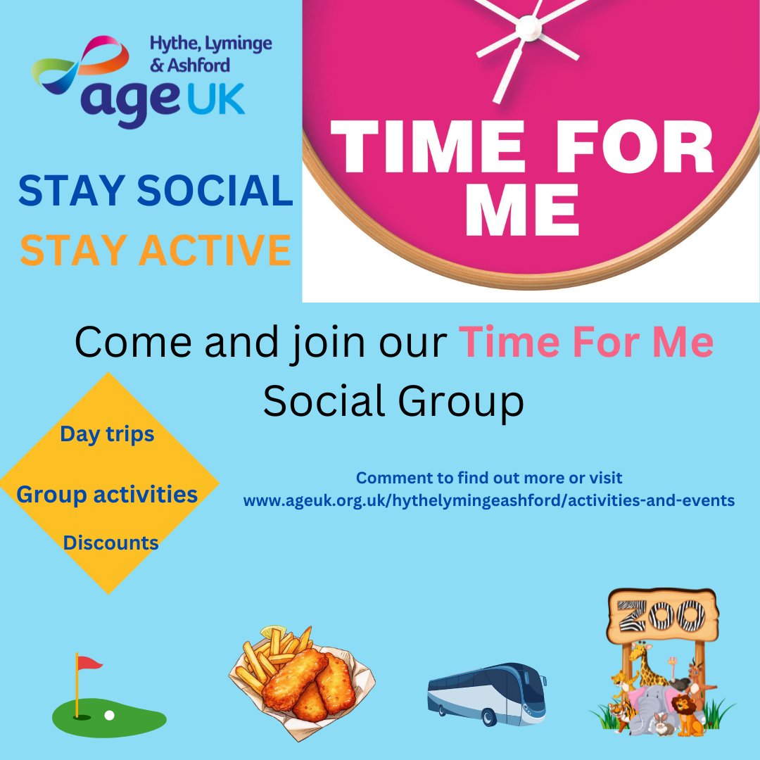 🌟 Exciting News Alert! 🌟 Hey lovely folks! We're thrilled to invite you to join the Age UK Hythe, Lyminge & Ashford Time for Me Social Group! 🎉🎈 🌟 #AgeUK #TimeForMe #CommunityLove #Hythe #Lyminge #Ashford #SocialGroup